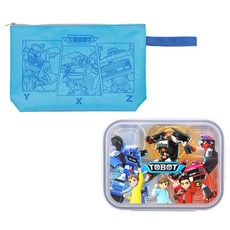 LiLFANT 機器戰士Tobot附袋子不鏽鋼便當盒組, 便當盒+袋子, 混色, 1組