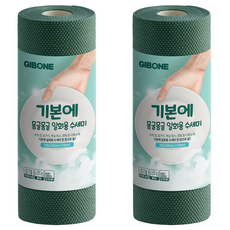 GIBONE 洗碗布 60張, 深綠色, 2捲