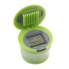 多功能搗蒜泥器 圓盒外型設計 兩種刀片, 綠色, 1個
