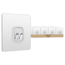 Ho覓好物 無痕貼片 強力黏貼 透明無痕掛勾 牆面收納好幫手, 20個