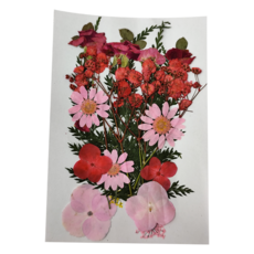 A-ONE 匯旺 真花壓花 中花包 BB05 Set, 紅花綠葉