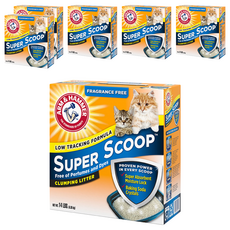 ARM&HAMMER 超凝結貓砂, 6.35kg, 6盒, 無香味