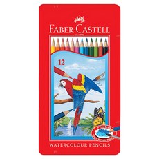 FABER-CASTELL 輝柏 115913 水性色鉛筆 附水彩筆, 12色, 1組