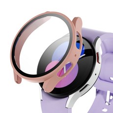 아이엠듀 스마트워치 강화유리 풀커버 케이스 하이브리드, 핑크샌드