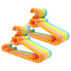 BONOHOUSE 兒童衣架 5色 x 2件組, 2套, 粉紅色, 橘色, 黃色, 綠色, 藍色