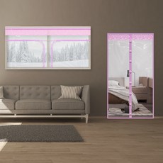 HANIL 防風門窗罩, 粉色的