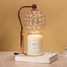 蠟燭百貨 Biju 融蠟燈 + 融蠟燈專用大豆蠟燭 370g 套組, Red Rose, 玫瑰金(白色)