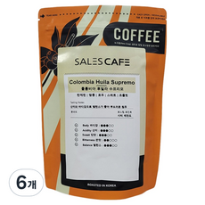 SALES CAFE 哥倫比亞蕙蘭頂級咖啡豆, 200g, 6個, 摩卡壺