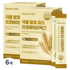뉴트리디데이 고소한 곡물 발효 효소 프로바이오틱스 60p, 90g, 6개