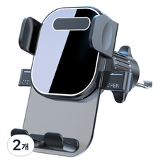 How's Room 出風口型車用手機支架 10 x 7.4 x 14 cm HR4, 黑色, 2個