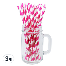 MEO 紙吸管 粉白色, 3個, 100入