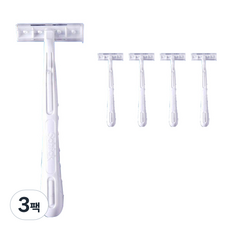 Blue Market 2 刀片白色一次性剃須刀, 5入, 3包