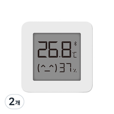 샤오미 블루투스 스마트 2세대 온습도계, 혼합색상, 2개