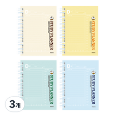 misoro 2500 D DAY 學習計畫本 2287 4件組, 米色, 黃色, 薄荷綠, 藍色, 3個