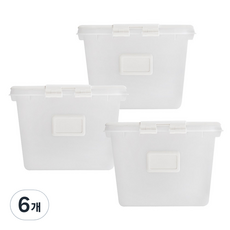 리빙숲 뉴 스퀘어 리빙박스 24L, 화이트, 6개
