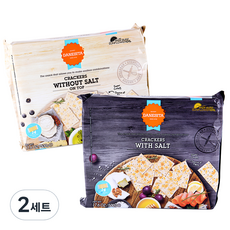 DANCAKE 크래커 위드 솔트 500g + 크래커 윗아웃 솔트 온탑 500g, 2세트
