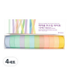 투코비 마카롱 마스킹 테이프 12색 15mm, 파스텔, 4세트