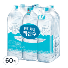 백산수 무라벨 생수, 60개, 2L