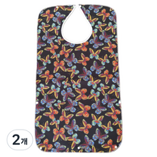 Goodssum 孝親成人防水圍兜 L, 黑蝴蝶, 2個