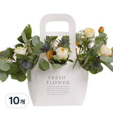 Mihwabujang 牛皮紙花盆植物禮物包裝袋手提袋, 02 白色 小, 10個