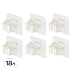 까사마루 다용도 청소도구 후크 홀더, 투명, 18개