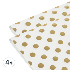 allode 重點圓點包裝紙 50 x 70 cm, 4個, NO.05 白金色