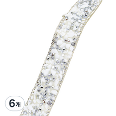 Misoroun 珠寶水鑽裝飾貼紙 2cm, 白色線條, 6個