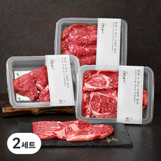 전통참한우 구이스테이크 등심+안심+채끝 홈파티세트 1호 (냉장), 700g, 2세트