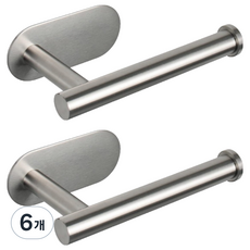 하이엉클 접착식 스테인리스 휴지 걸이, 실버, 6개