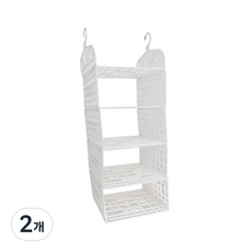 데코즈인 다용도 옷장안 선반 행거 4단, 화이트, 2개