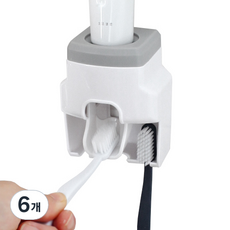 PICKYPICKS 牙膏擠壓器兼牙刷架, 白色 + 灰色, 6個