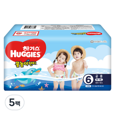 하기스 물놀이 팬티형 수영장 기저귀 아동공용, 50매, 6단계