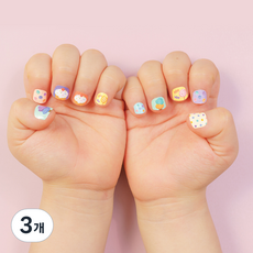 Bong Bong Friends Nail Friends Bong Bong 3~7歲兒童用黏貼式美甲, 甜蜜馬卡龍, 3個