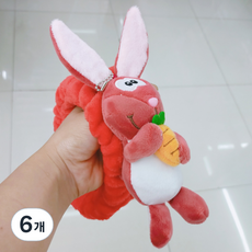 에스떼오뜨젠 세안용 캐릭터 헤어밴드, 레드토끼, 6개