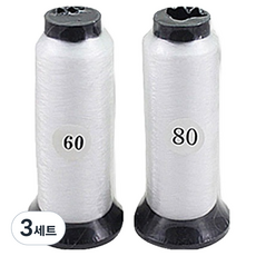 동대문단추왕 비즈공예 재봉사 나일론 투명사 60 + 80 세트, 투명, 3세트