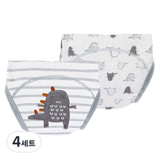 엠케이 순면 배변 훈련 팬티, C공룡(그레이), 4세트