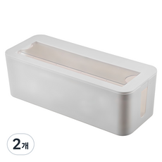 코멧 멀티탭 케이블 정리함, 화이트, 2개