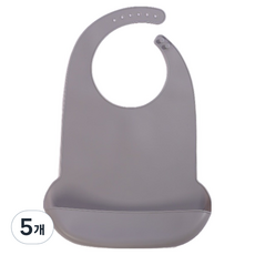 소울리치 튼튼하고 편리한 성인용 턱받이 XL 35.5 x 52 cm, 그레이, 5개