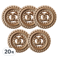 동대문단추왕 고급 사출 단추 꽈배기투링 15mm, 흑골드, 20개