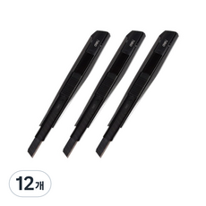 deLi 得力 60度自動鎖定金屬美工刀 2037S, 黑色, 12個