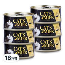 캣츠미어 전연령용 참치와 치킨토핑 고양이 습식사료, 닭+참치, 170g, 18개