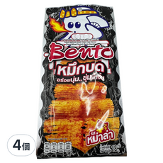 Bento 魷魚片 麻辣 黑色, 4個, 18g