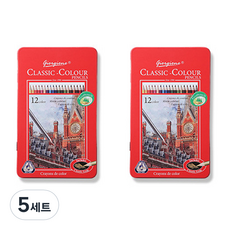 조르조네 클래식 삼각 그립 유성 색연필 2세트, 12색, 5세트
