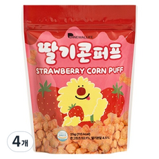 DDODDOmam 聰明媽媽 草莓玉米泡芙, 25g, 4個, 草莓口味