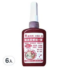 立可健 金屬用管路型螺絲膠 15g 防鏽蝕耐高溫金屬固定, 6入