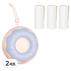Cozywell 便攜式黏毛滾筒除毛除塵清潔器 主體紫色 + 補充包3入組, 2組