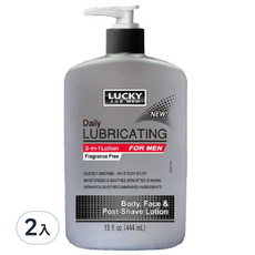 LUCKY SUPER SOFT 三效男用無香身體乳液 444ml 保濕滋潤 舒緩刮鬍後不適, 2入