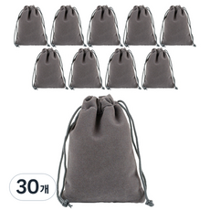 Donna&Deco Brody 天鵝絨束口袋 XL, 灰色, 30個