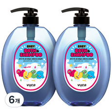 vuca Junior溫和舒敏沐浴洗髮露 嬰兒爽身粉香, 1.05L, 6瓶