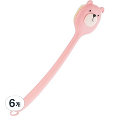 지비비 곰돌이 바디 등 샤워솔, 핑크, 1개입, 6개